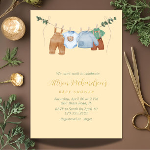 Boho Wäscheleine Pasta Aquarell Babydusche Einladung