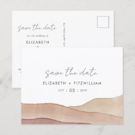 Boho Wasserfarbe Abstrakte Hochzeit Save the Date Postkarte
