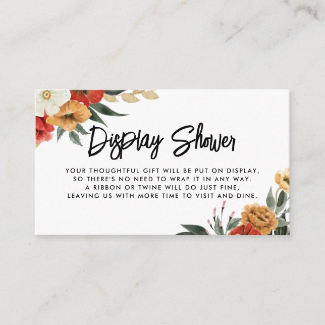 Boho Wasserfarbe Anemone Botanische Display-Dusche Begleitkarte (Vorderseite)