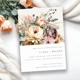 Boho Wasserfarbe Herbst Blumenkohl Morgens Einladung