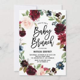 Boho Wasserfarbe Herbstkleid Babydusche Brunch Einladung