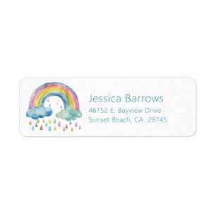Boho-Wasserfarbe-Regenbogen-Baby-Shower-Rücksendea