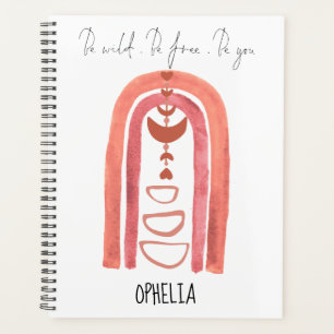 Boho Wasserfarbe Regenbogen Wild sein frei sein, w Planer