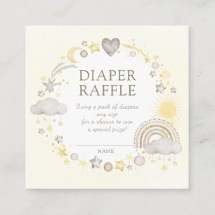 Boho-Wasserfarbe-Regenbogen-Windel-Raffle Begleitkarte