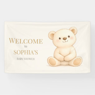 Boho-Wasserfarbe-Teddybär-Neutral Banner