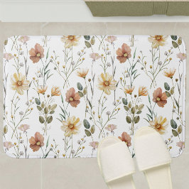 Boho-Wasserfarbe-Wildblume Badematte