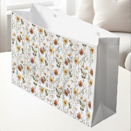 Boho-Wasserfarbe-Wildblume Große Geschenktüte