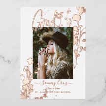 Boho-Wasserfarbe Wilde Blumen Abschluss Rose Gold