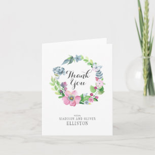 Boho-Wasserfarben-Blumen & Schmetterling   Danke