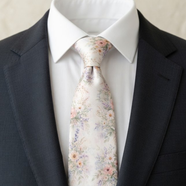 Boho-Wasserfarben-Blumenmuster Krawatte (Von Creator hochgeladen)