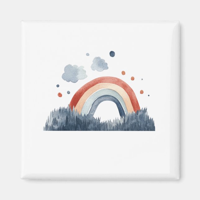 Boho-Wasserfarben-Regenbogen Magnet (Vorne)