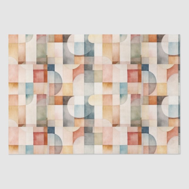 Boho Watercolor Abstrakt Art Seidenpapier (Vorderseite)