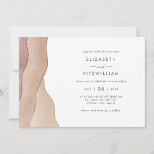 Boho Watercolor Abstrakt Wedding Einladung