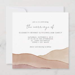 Boho Watercolor Abstrakt Wedding Square Einladung