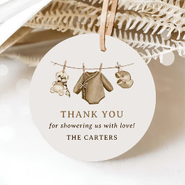 Boho Watercolor Baby Clothes Boy Babydusche Geschenkanhänger