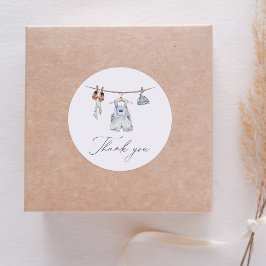 Boho Watercolor Baby Clothes Boy Babydusche Runder Aufkleber