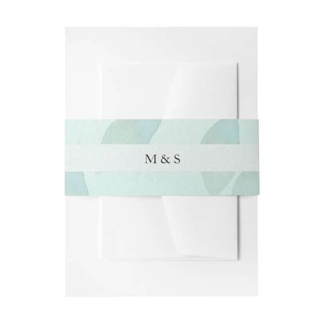 Boho Watercolor Blue Personalisiert Einladungsbanderole (Vorderseite Beispiel)