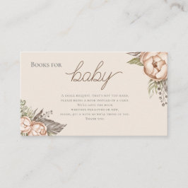 Boho Watercolor Blumenbücher für Babydusche Begleitkarte