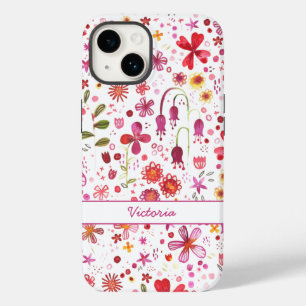 Boho Watercolor Blumenname Case-Mate iPhone 14 Hülle