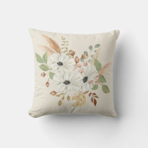 Boho Watercolor Bouquet Kissen
