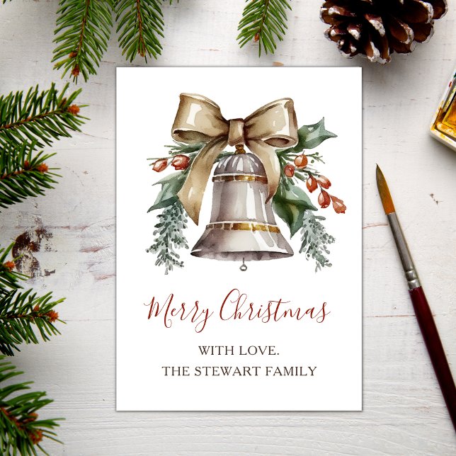 Boho Watercolor - Carte de Noël Bell (Créateur téléchargé)