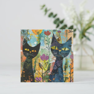Boho Watercolor Cats - Earthy Feline Art (4)