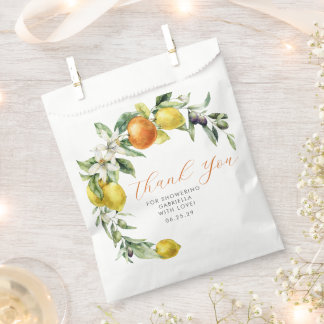 Boho Watercolor Citrus Orange Lemon Brautparty Geschenktütchen
