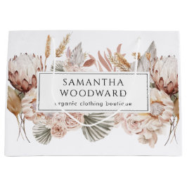 Boho Watercolor Closing Boutique Shopping Bag Große Geschenktüte