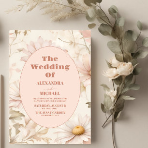 Boho Watercolor Daisy Wedding Einladung