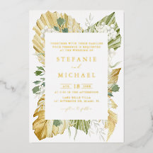 Boho Watercolor Dried Palm Blätter Summer Wedding