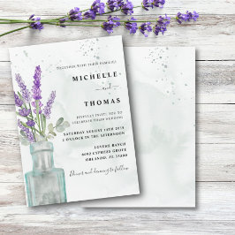 Boho Watercolor Eucalyptus und Lavender Wedding Einladung