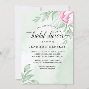 Boho Watercolor Eucalyptus Verlasse Brautparty Einladung
