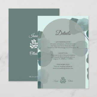 Boho Watercolor Eukalyptus Arch Wedding Details Begleitkarte