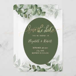 Boho Watercolor Eukalyptus Greenery Save the Date