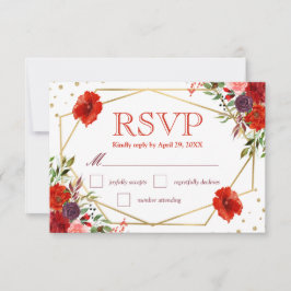 Boho Watercolor Fall Blume Hochzeit RSVP Card