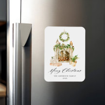 Boho Watercolor Fireplace With Greenery