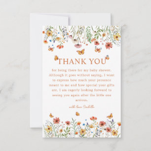 Boho Watercolor Fleur sauvage Baby shower Merci 