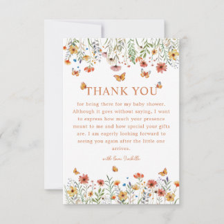 Boho Watercolor Fleur sauvage Baby shower Merci