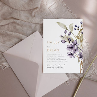 Boho Watercolor Fleurs sauvages Faire-part de mari