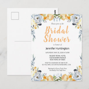 Boho-Watercolor-Floral-Brautparty-Postkarte Postkarte