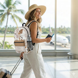 Boho Watercolor Floral Bride Backpack Bedruckter Rucksack