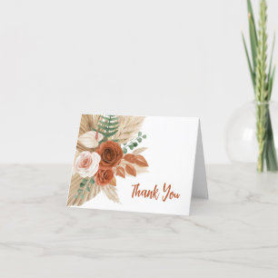 Boho Watercolor Floral Carte de remerciements