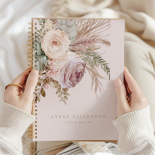 Boho Watercolor Floral Nom personnalisé Année