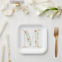 Boho Watercolor Floral Pappteller