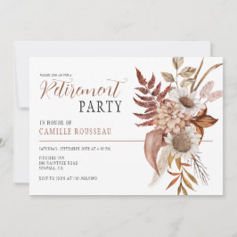 Boho Watercolor Floral Retirement Party Einladung