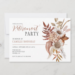 Boho Watercolor Floral Retirement Party Einladung