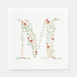 Boho Watercolor Floral Serviette