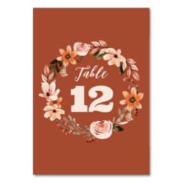 Boho Watercolor Floral Wedding Tischnummern