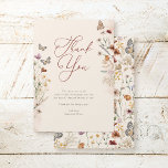 Boho Watercolor Floral Wildblume Babydusche Dankeskarte<br><div class="desc">Boho Wasserfarbe Wildblume Baby Dusche Danke Karte.</div>