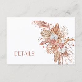 Boho Watercolor Flowers Wedding Details Begleitkarte
